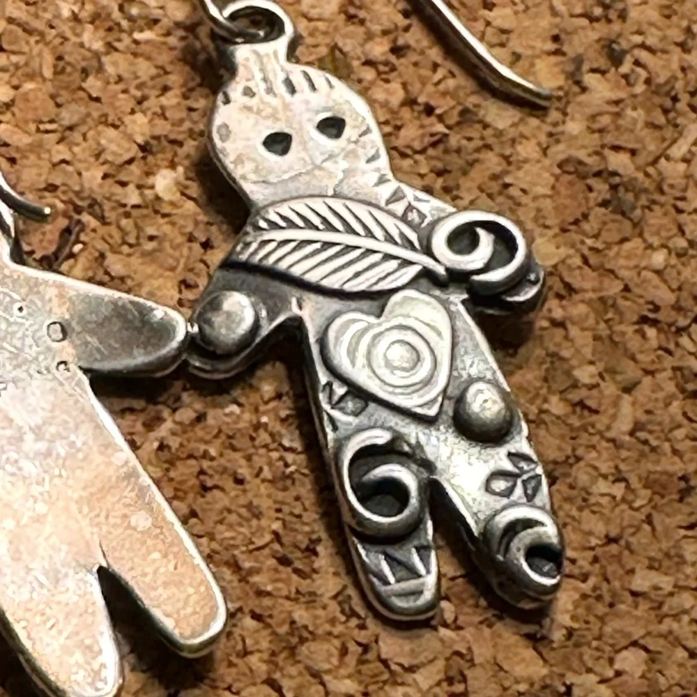 Sterling Gingerbread Earrings - Picture 7 of 7